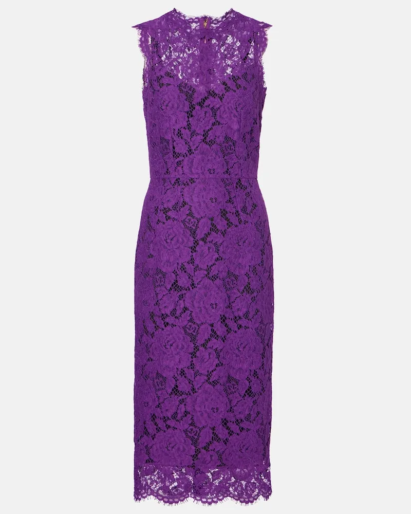 Dolce & Gabbana Midikleid aus Spitze Violett