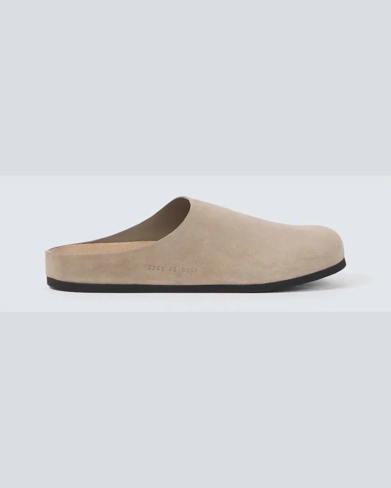 Common Projects Slippers aus Veloursleder Beige