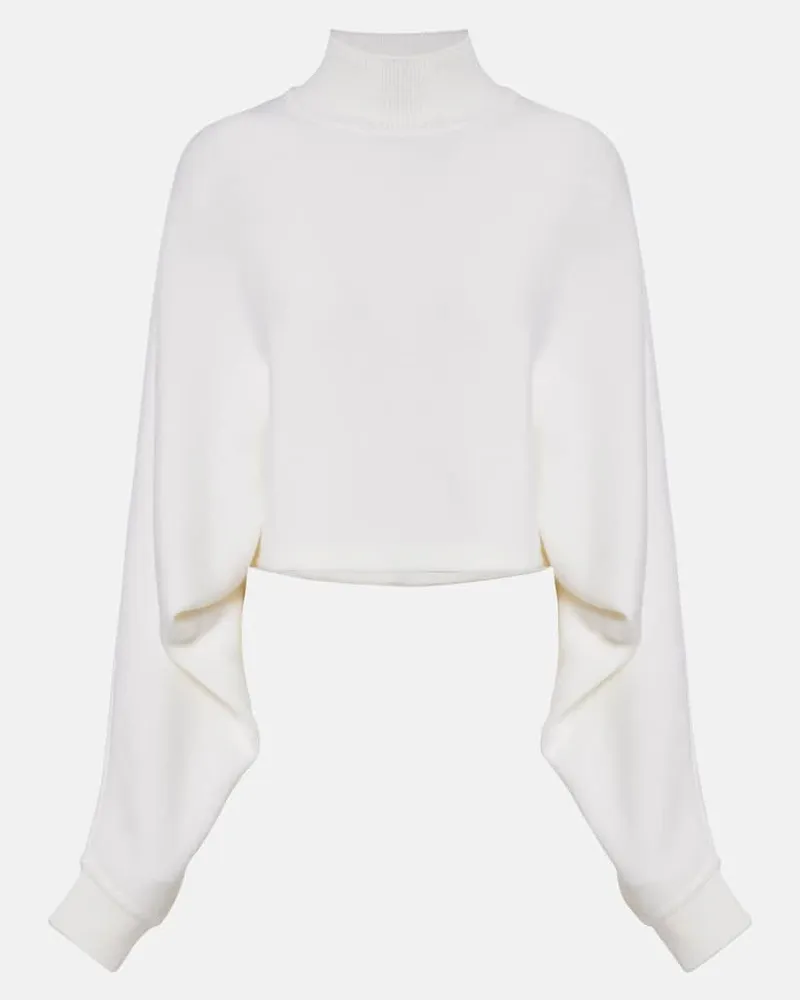 Alaïa Alaïa Rollkragenpullover aus Wolle Weiß