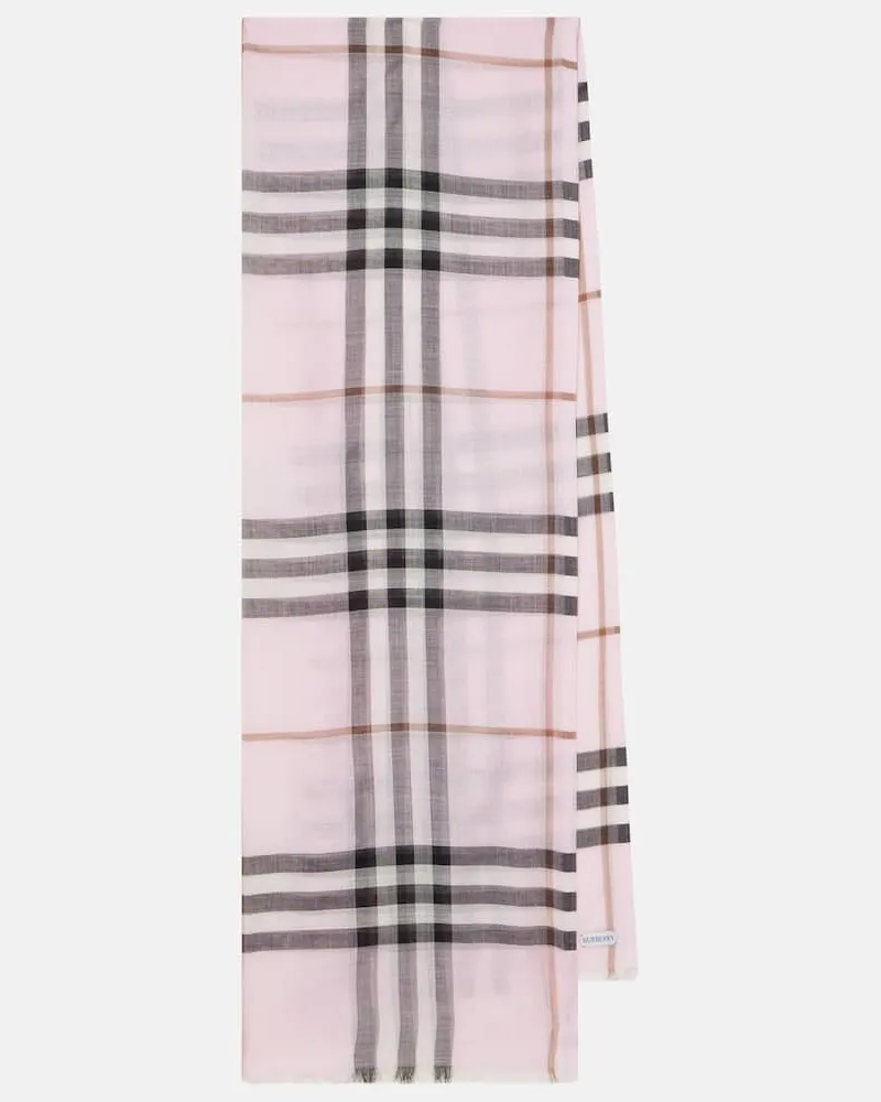 Burberry Schal Burberry Check aus Wolle und Seide Pink