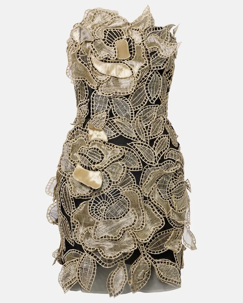 Oscar de la Renta Minikleid aus Tüll Schwarz