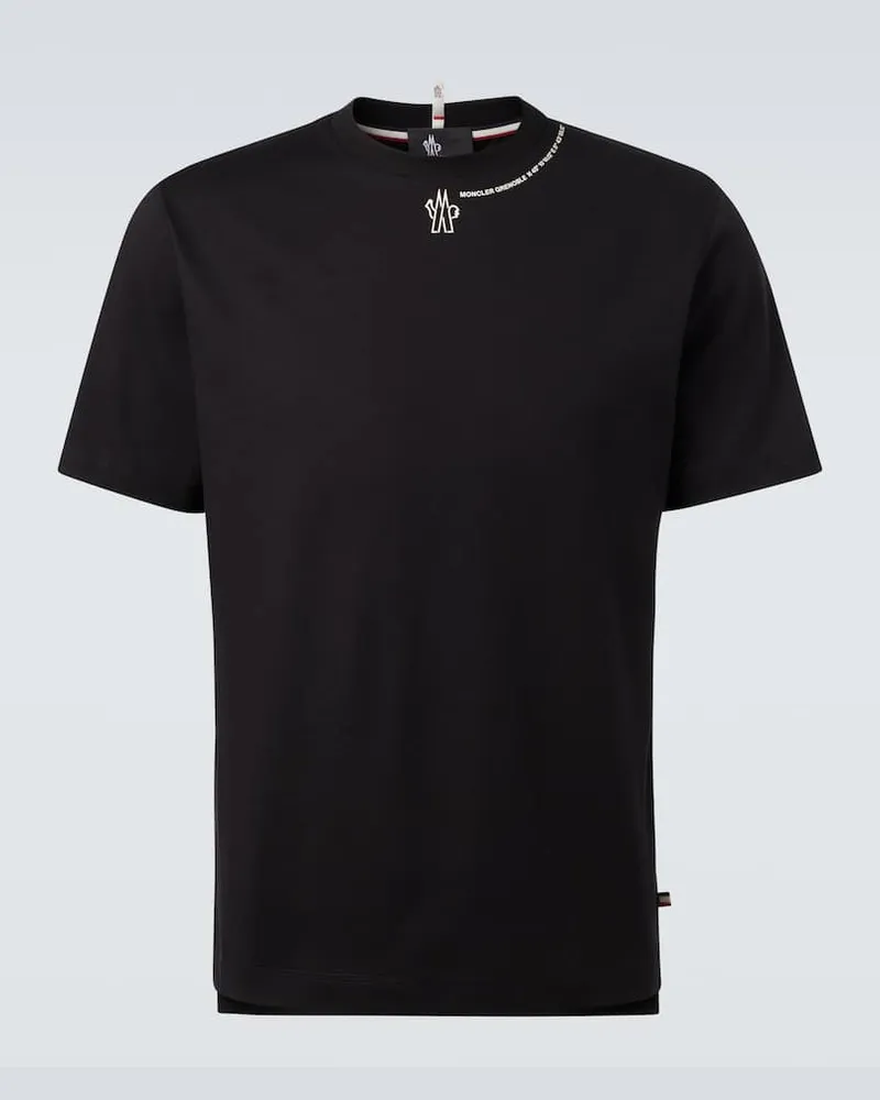 Moncler T-Shirt aus Baumwoll-Jersey Schwarz