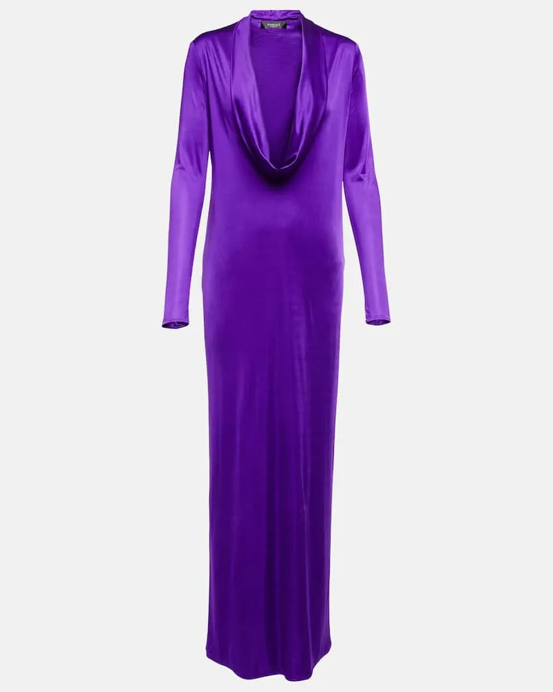 Versace Robe aus Satin Violett