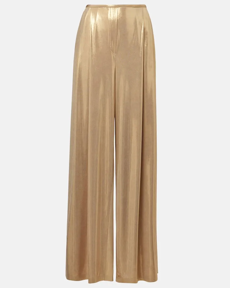 Norma Kamali Weite High-Rise-Hose Gold