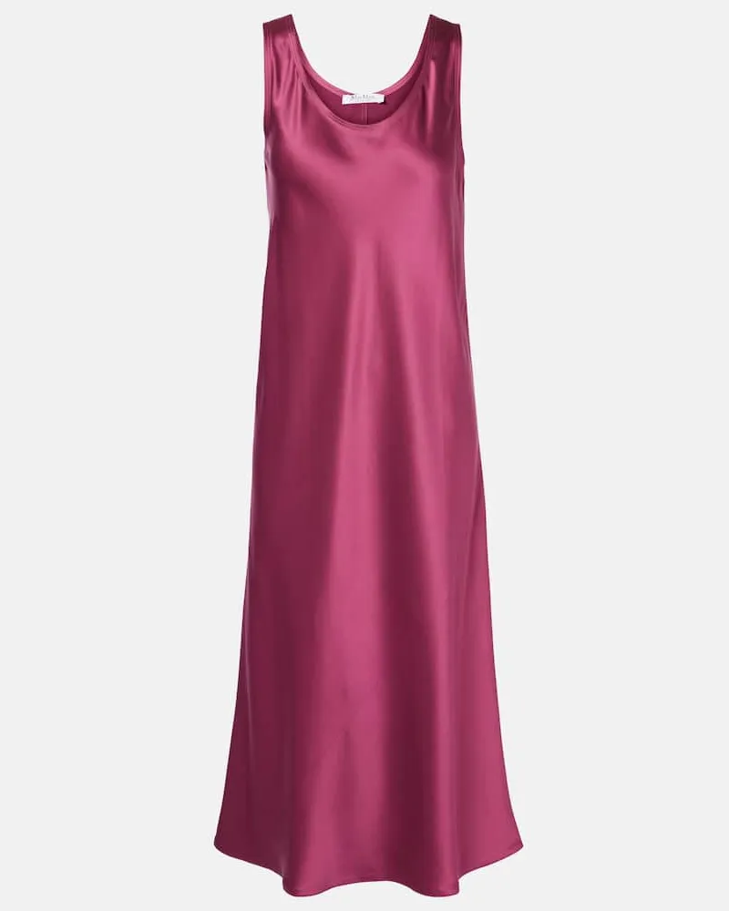 Max Mara Midikleid Banjo aus Seidensatin Rosa