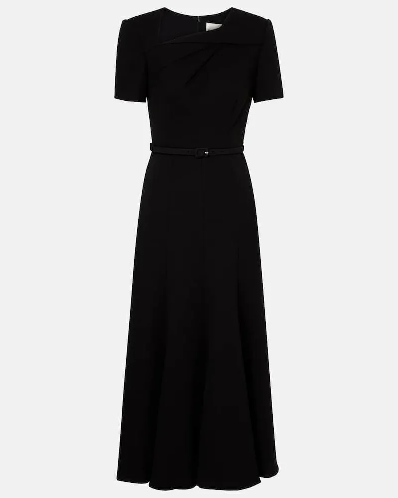 Roland Mouret Midikleid aus Crêpe Schwarz