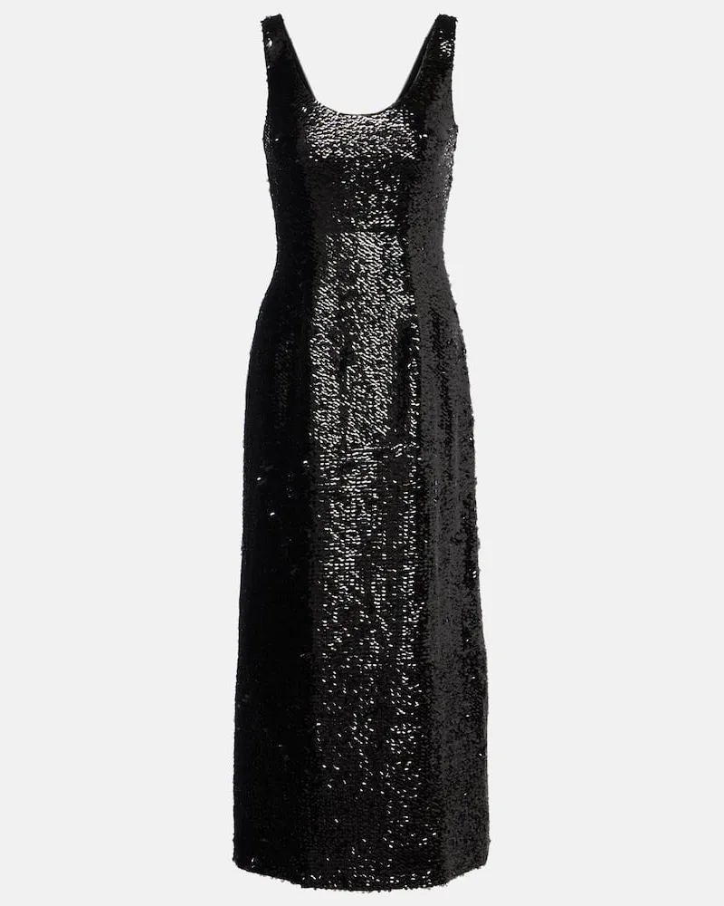 EMILIA WICKSTEAD Midikleid Tippini mit Pailletten Schwarz