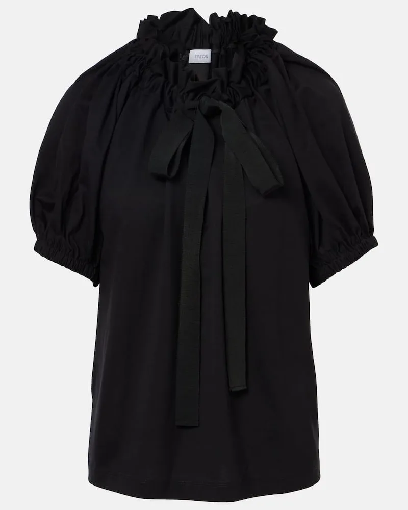 Patou Top aus Baumwoll-Jersey Schwarz