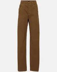 Saint Laurent High-Rise Wide-Leg Jeans Gruen