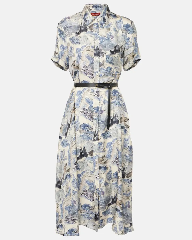 Altuzarra Hemdblusenkleid Kiera aus Seide Blau