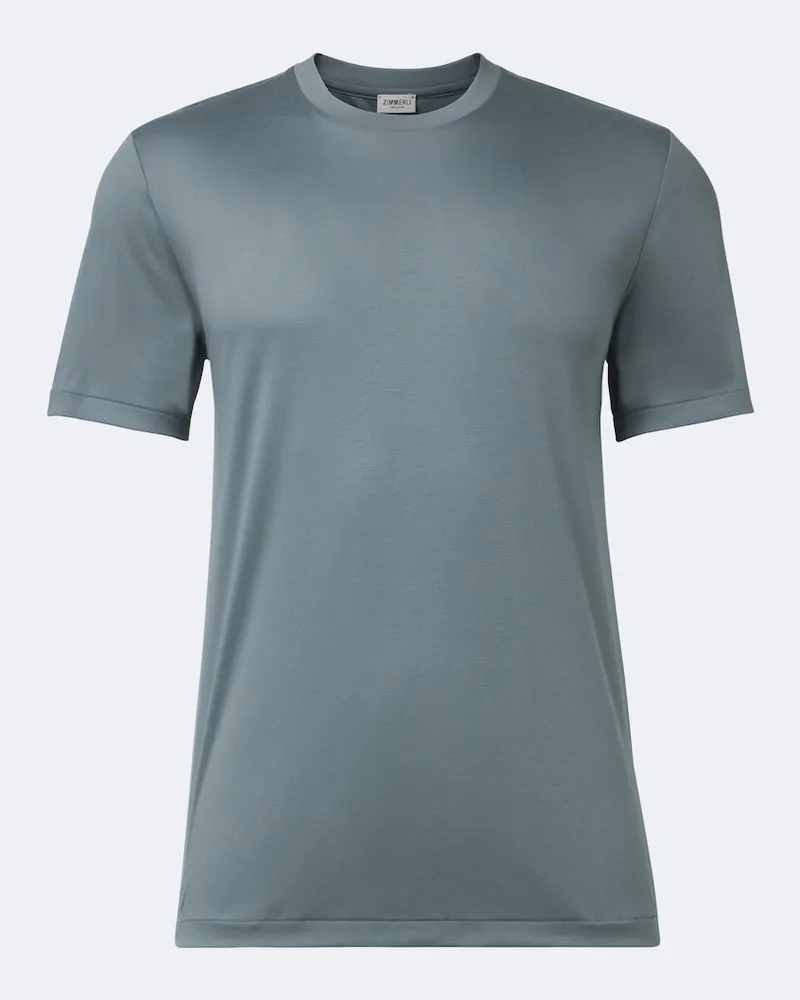 Zimmerli T-Shirt aus Baumwoll-Jersey Schwarz