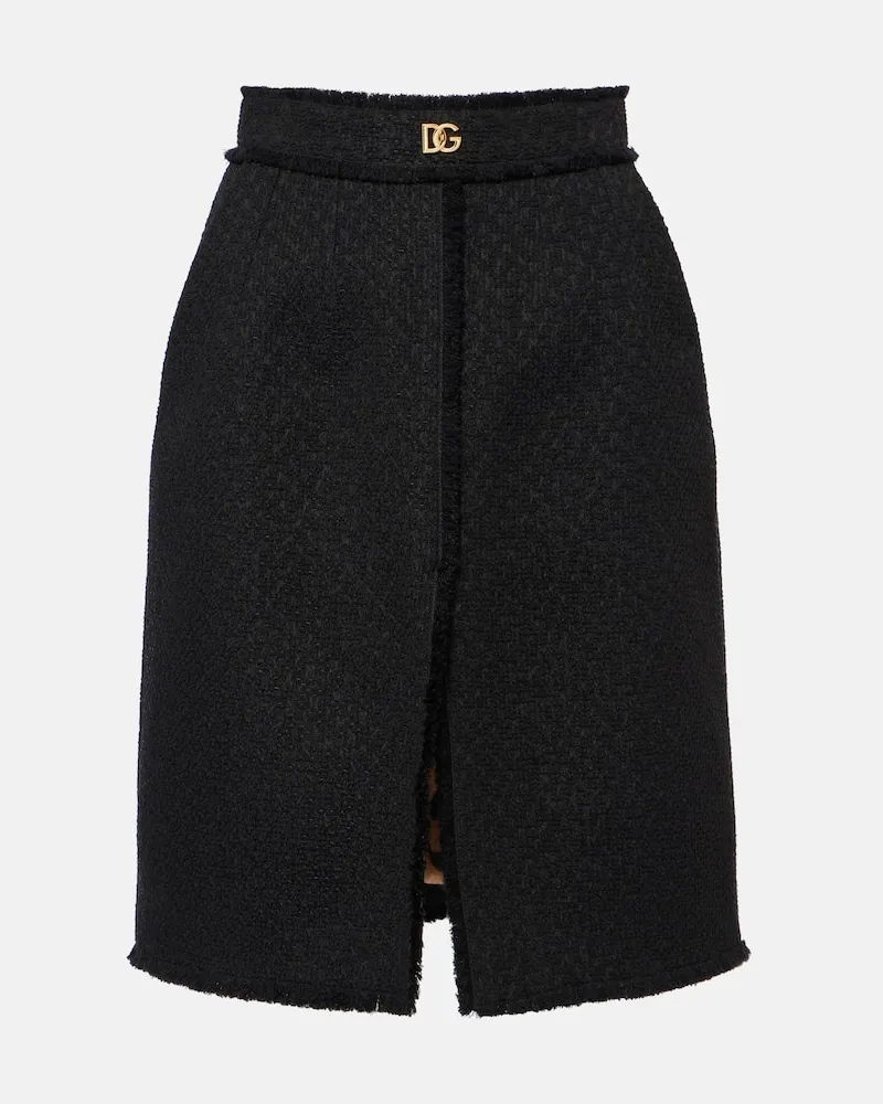 Dolce & Gabbana Bleistiftrock DG aus Tweed Schwarz