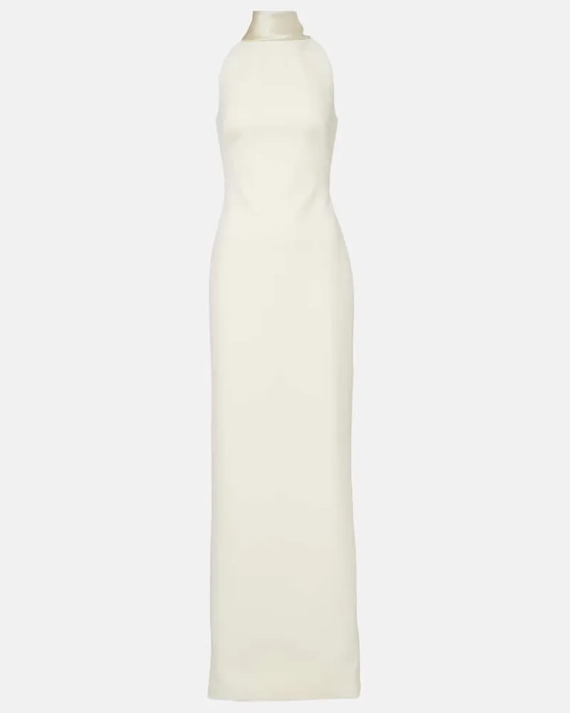 Safiyaa Robe Holliana aus Crêpe mit Satin Weiß