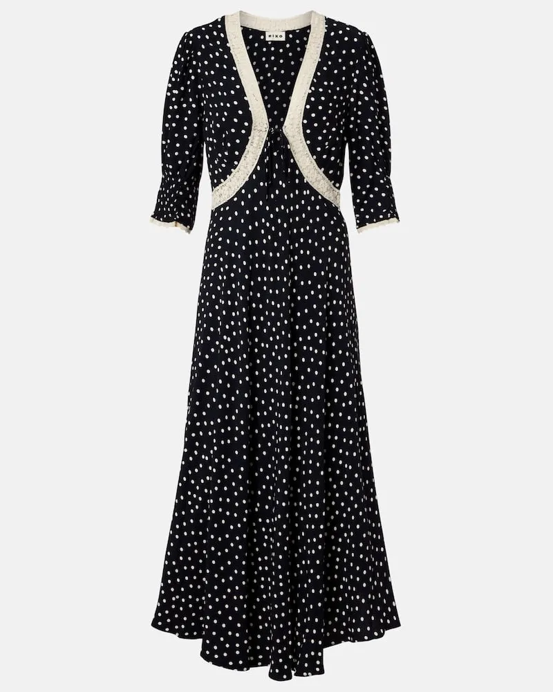 RIXO Midikleid Amina aus Crêpe Blau