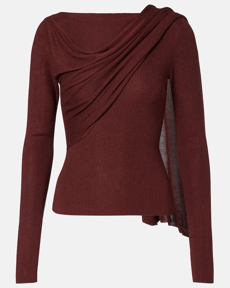 Aya Muse Top aus einem Seidengemisch Burgunderrot
