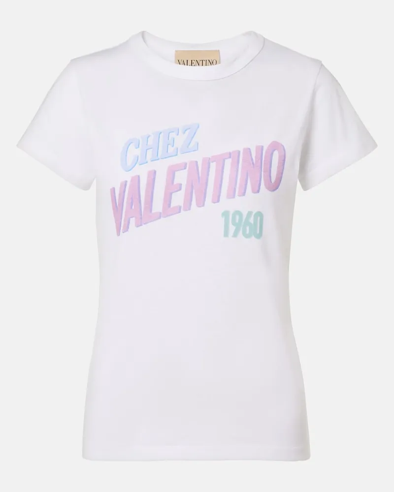 Valentino Garavani T-Shirt aus Baumwoll-Jersey Weiß