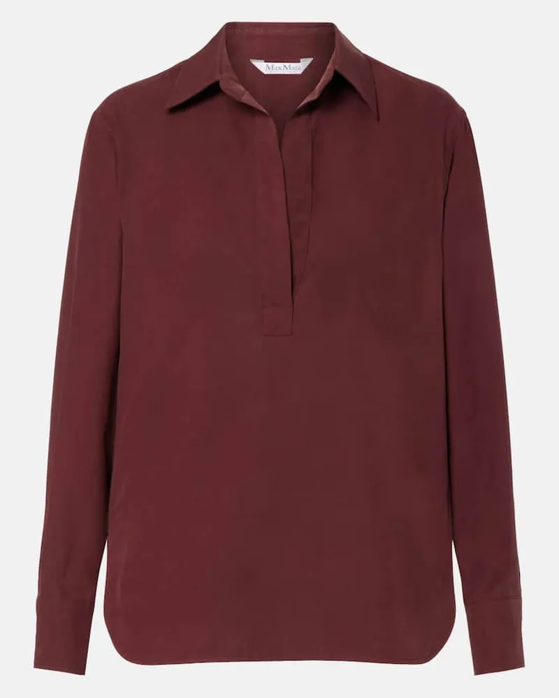 Max Mara Bluse Mirko aus Seide Burgunderrot