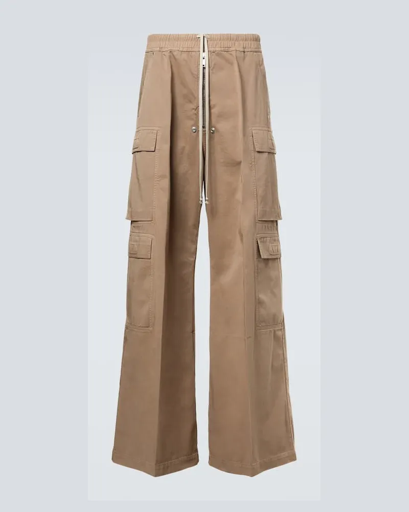 Rick Owens DRKSHDW Cargohose aus Baumwollflanell Beige