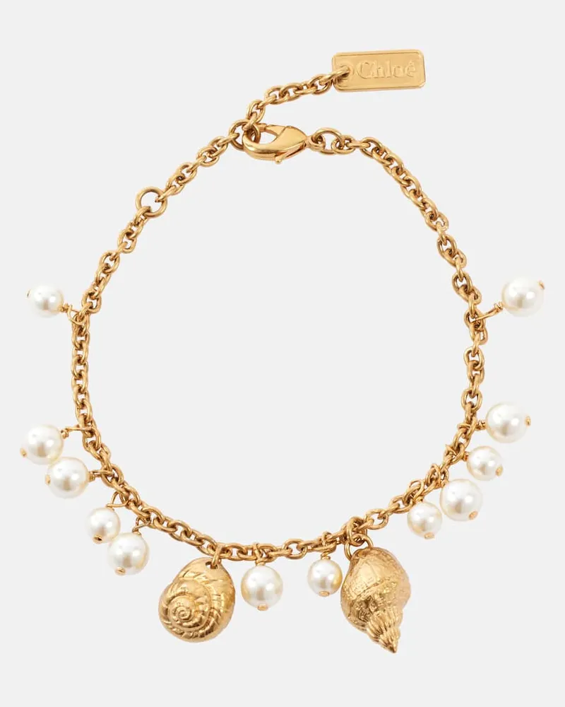 Chloé Chloé Armband Chloé Shells mit Zierperlen Gold