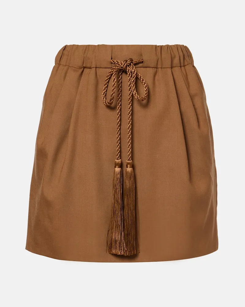 Max Mara Minirock Tabarin aus Canvas Braun