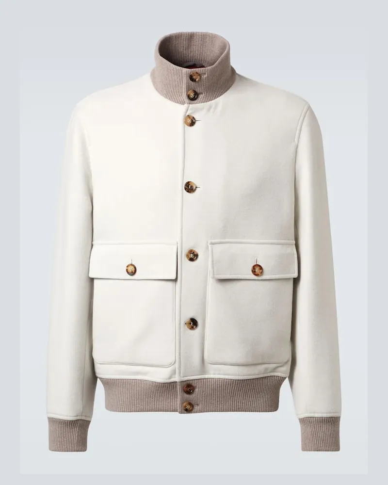 Brunello Cucinelli Jacke aus Wolle Weiß