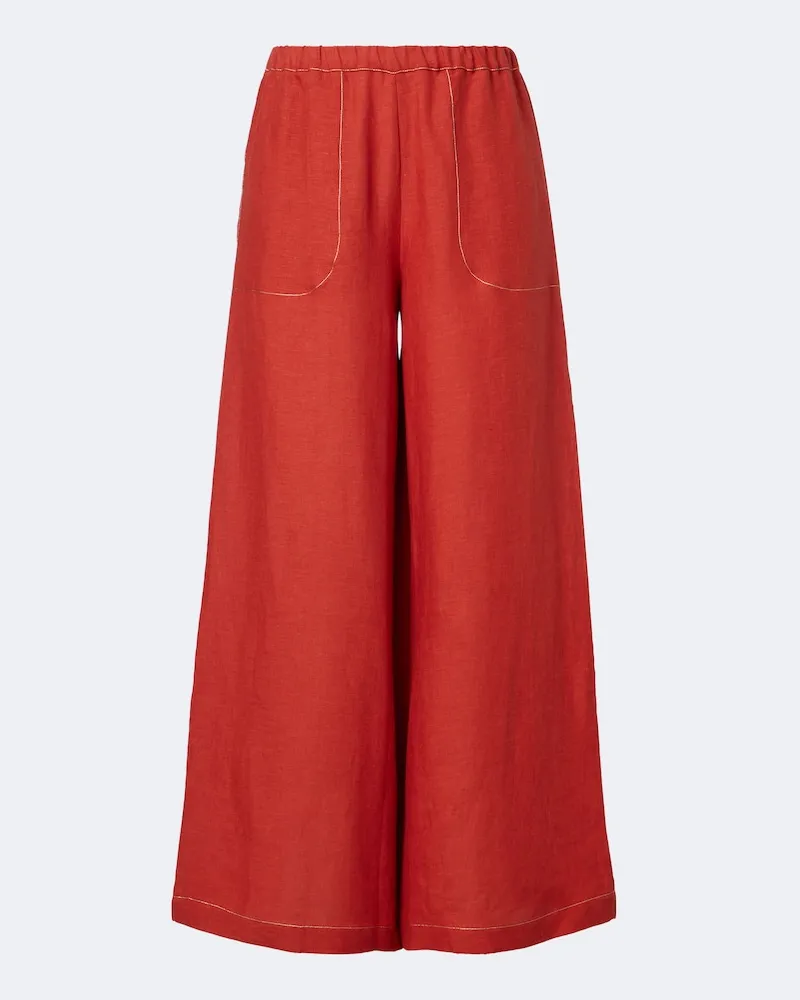 Eres Weite Hose Éblouissant aus Leinen Orange