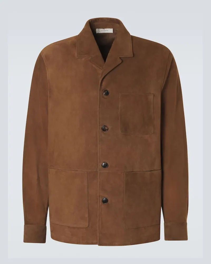 Umit Benan Hemdjacke Santiago aus Veloursleder Braun