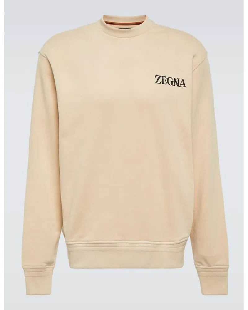 Ermenegildo Zegna Sweatshirt aus Baumwoll-Jersey Beige