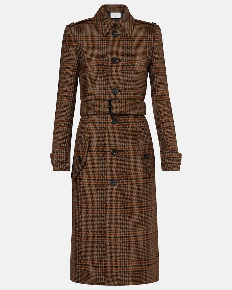 Saint Laurent Mantel aus Wolle Braun