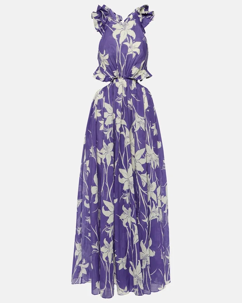 Zimmermann Maxikleid Acadian aus Baumwolle Violett