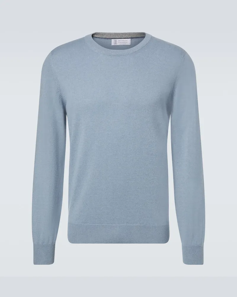 Brunello Cucinelli Pullover aus Kaschmir Blau