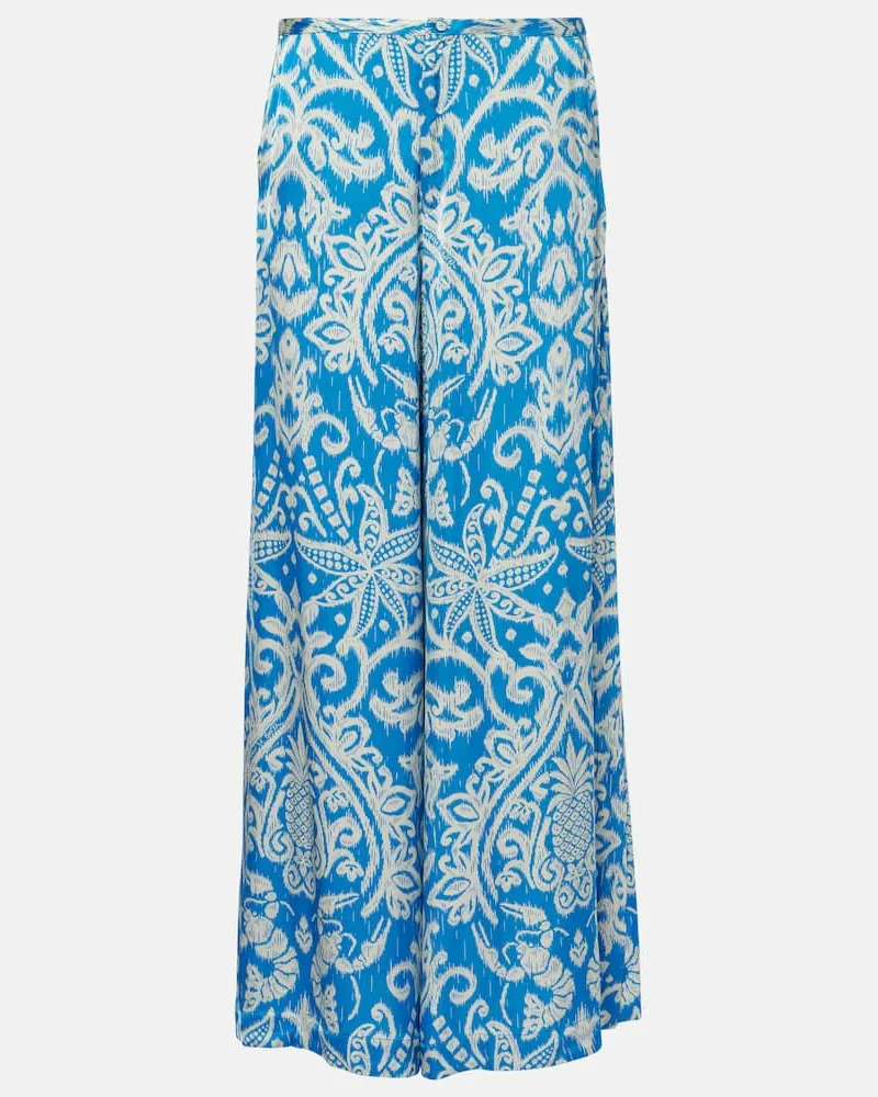 Poupette St Barth Weite High-Rise-Hose Clea Blau