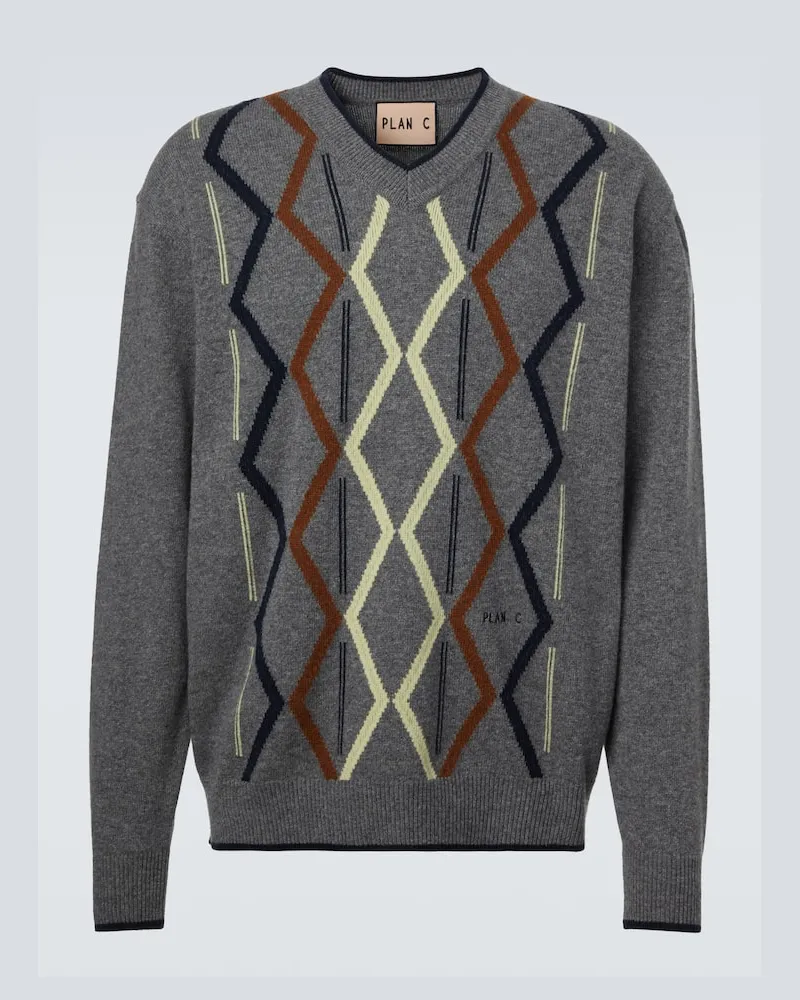 PLAN C Pullover aus Wolle und Kaschmir Grau