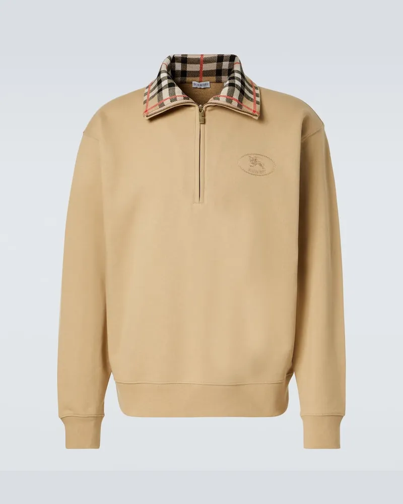 Burberry Sweatshirt Burberry Check aus Baumwoll-Jersey Beige