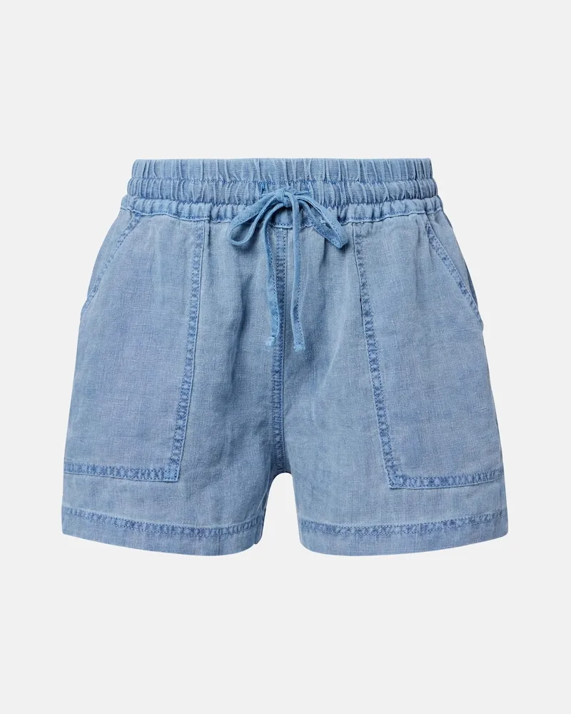 Velvet Shorts Sutton aus Leinen Blau