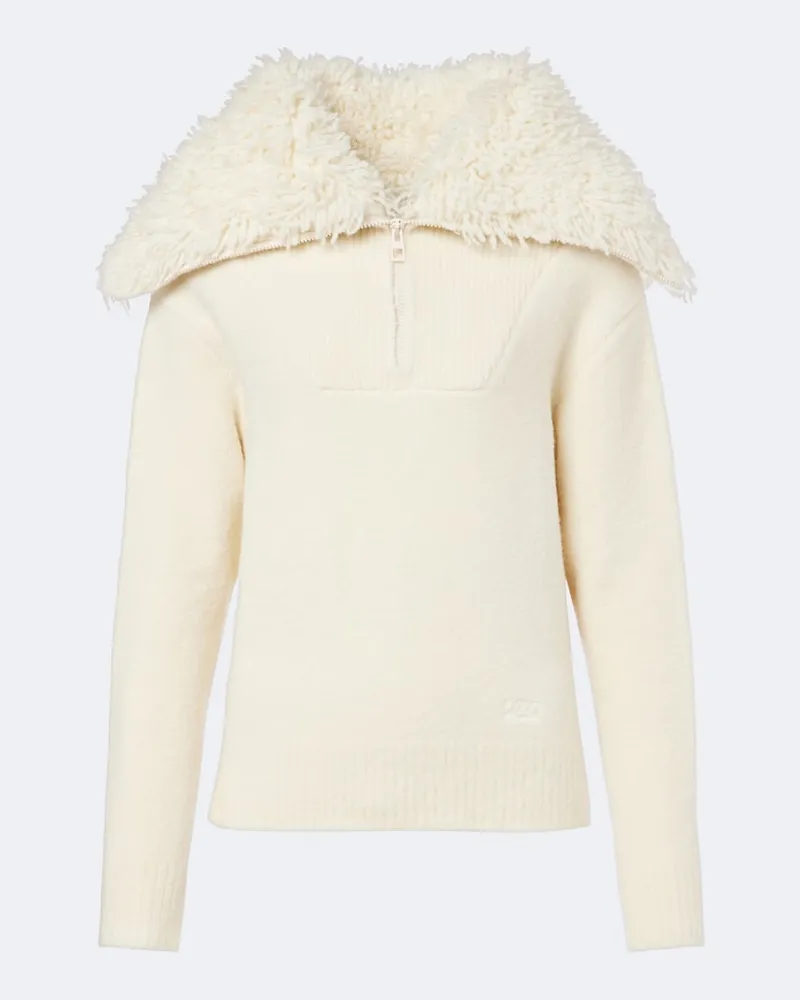 Loewe Pullover Double aus einem Wollgemisch Weiß
