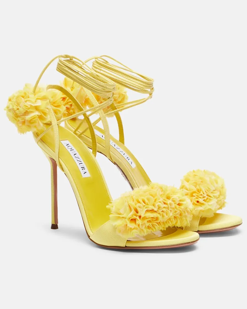 Aquazzura Sandalen Cherry Kiss mit Leder Gelb