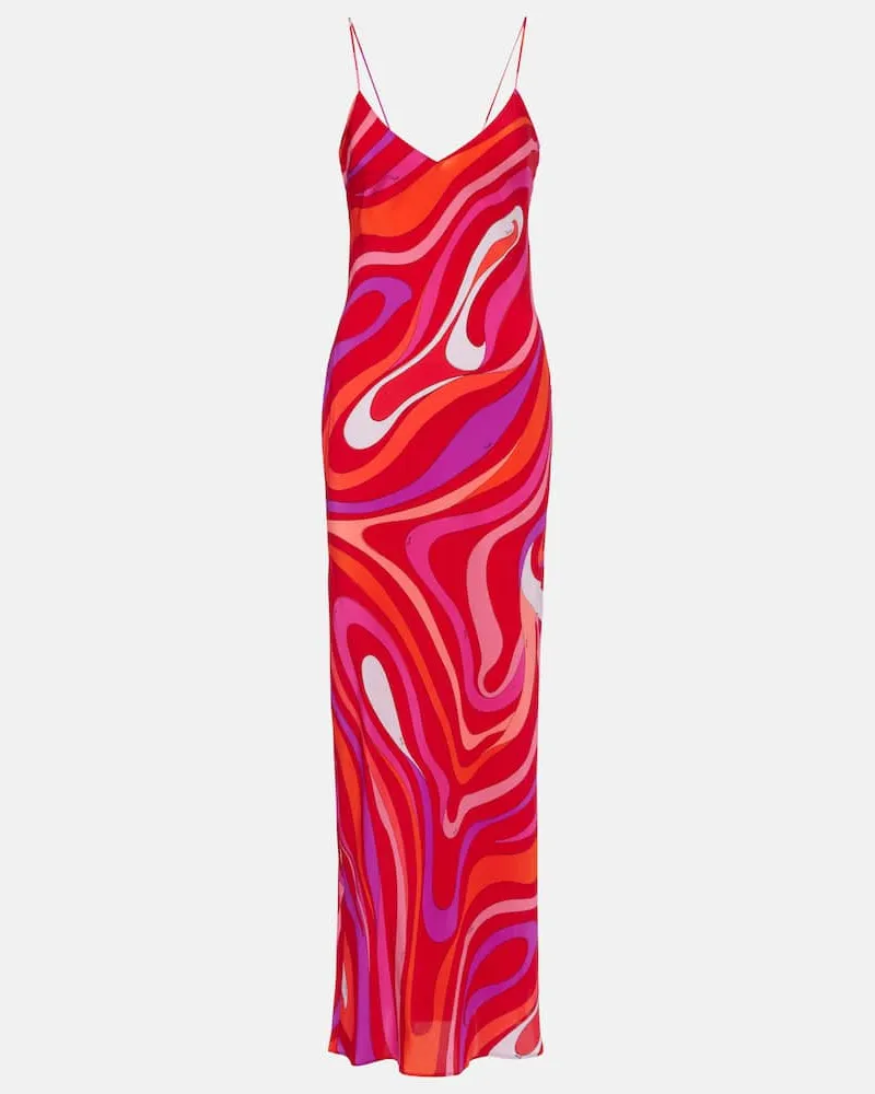 Emilio Pucci Slipdress Marmo aus Seide Multicolor