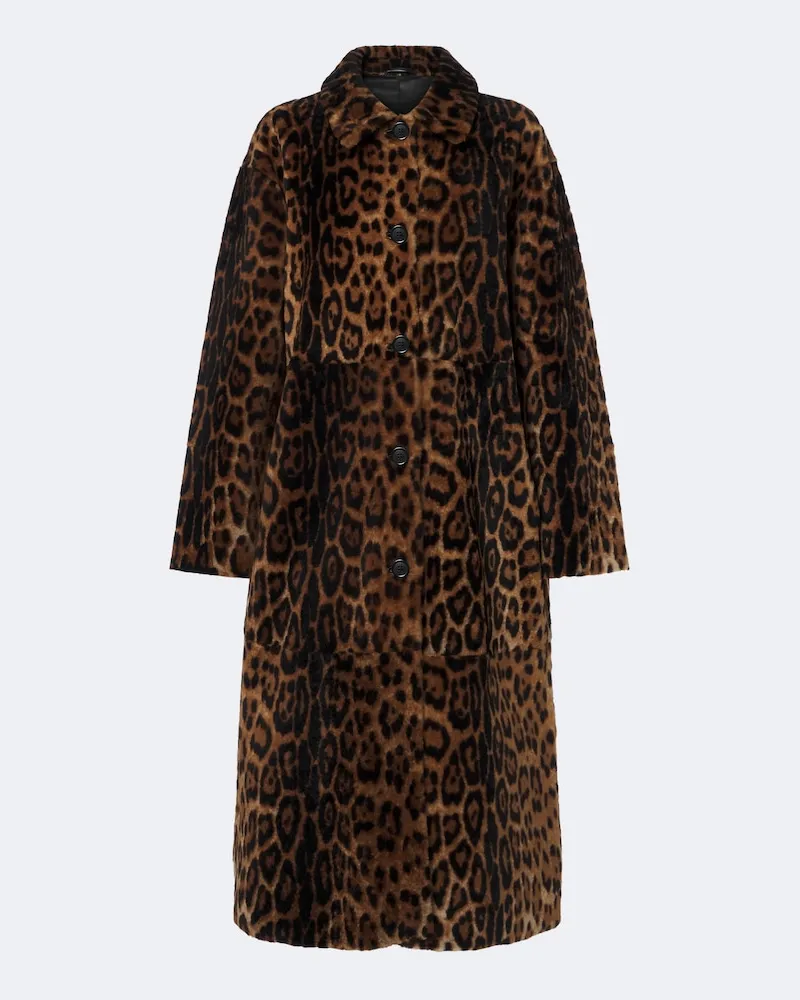 Nili Lotan Mantel Davelle aus Shearling Braun