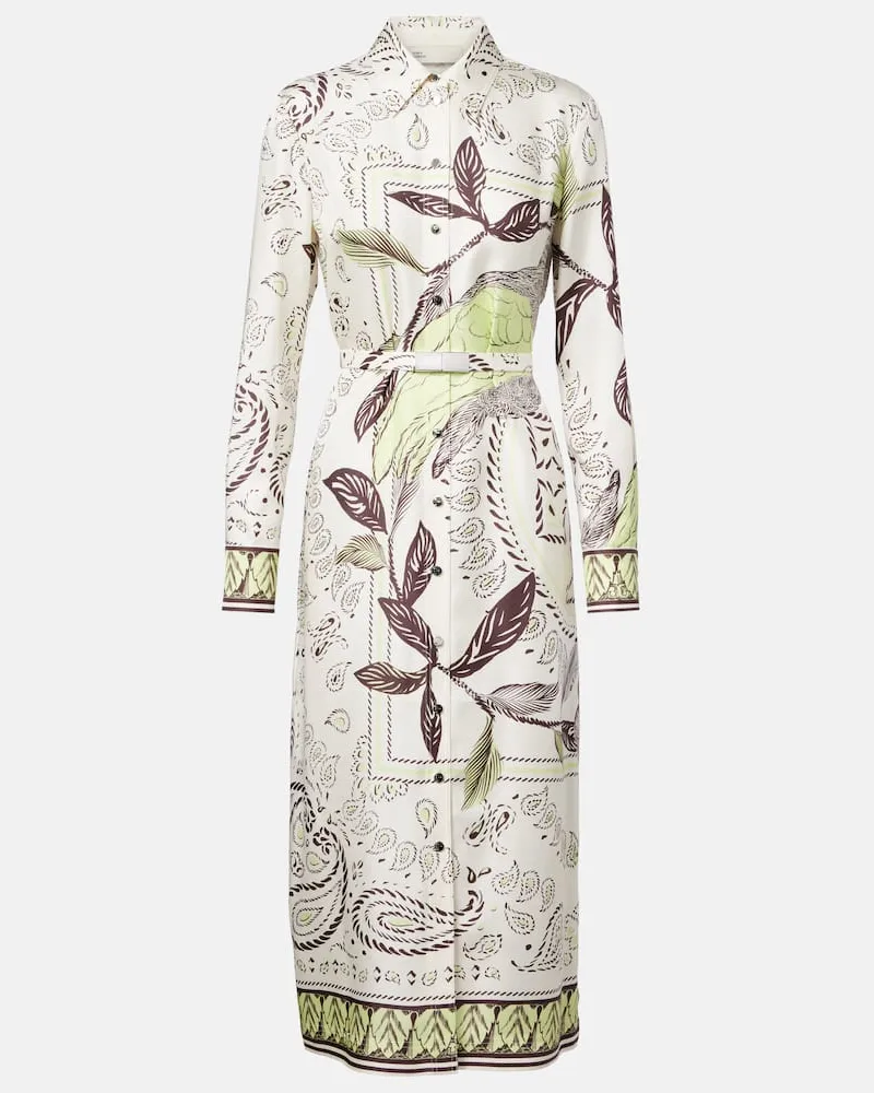 Tory Burch Bedrucktes Midikleid aus Seide Multicolor