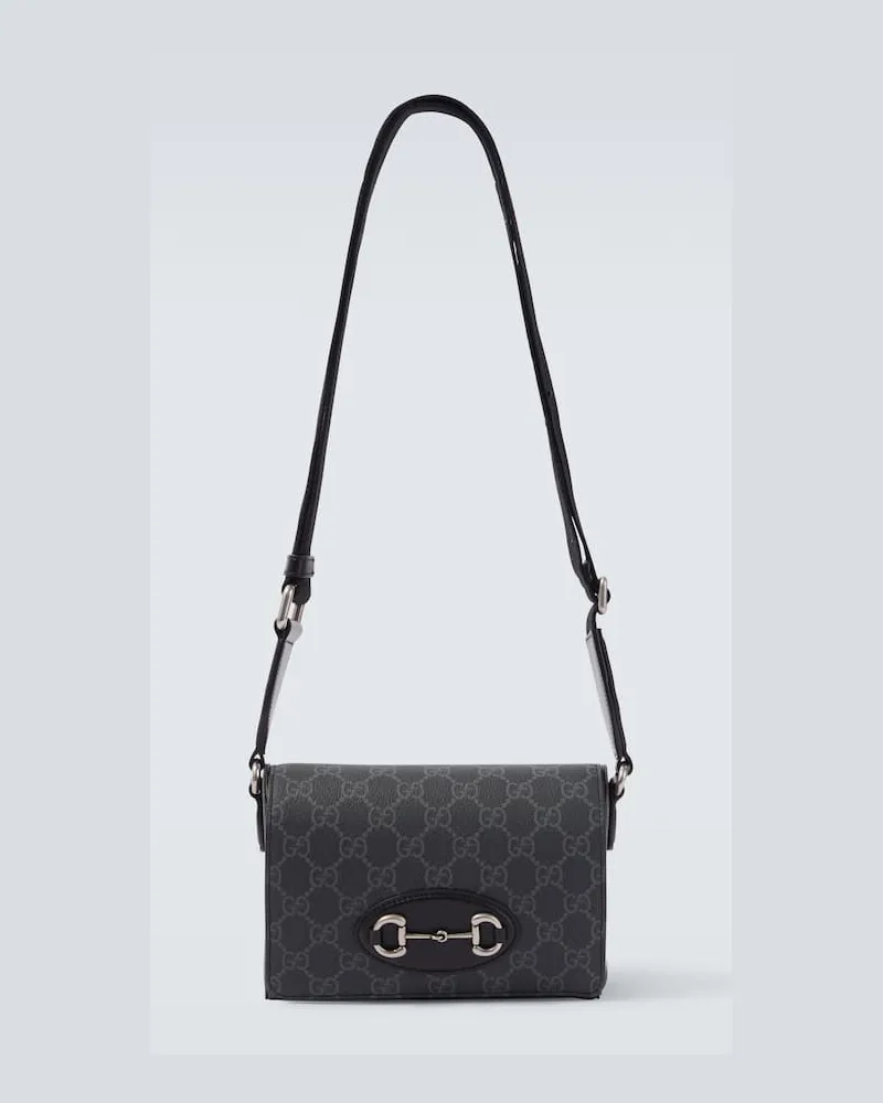 Gucci Crossbody Bag GG Supreme aus Canvas mit Leder Schwarz