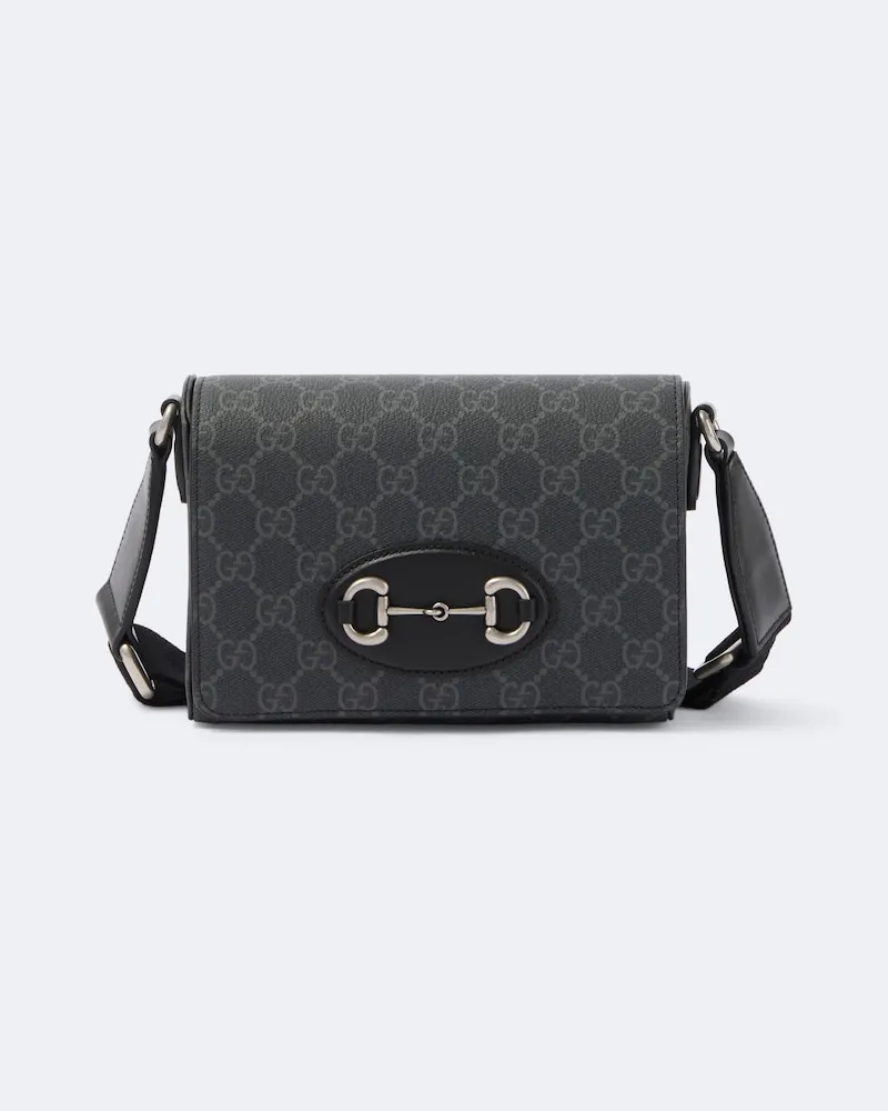 Gucci Crossbody Bag GG Supreme aus Canvas mit Leder Schwarz