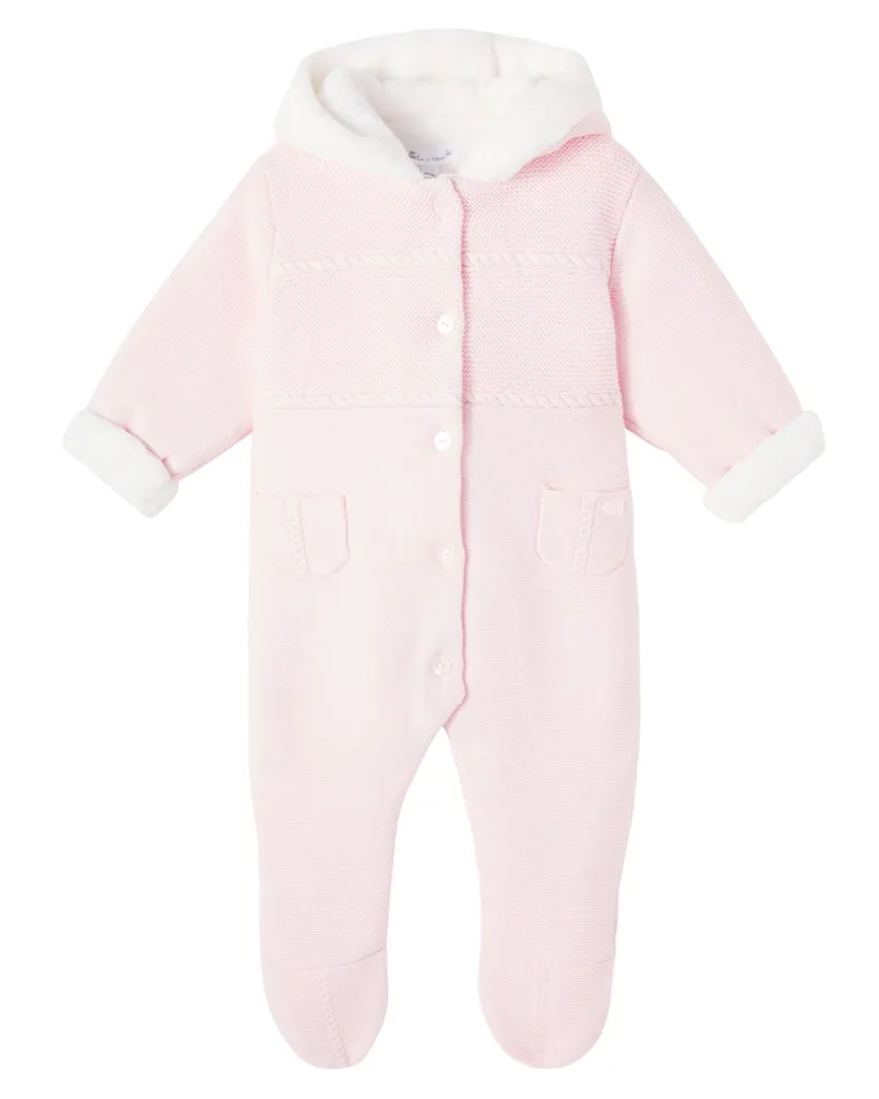 Tartine et Chocolat Baby Overall aus Baumwolle, Wolle und Kaschmir Pink