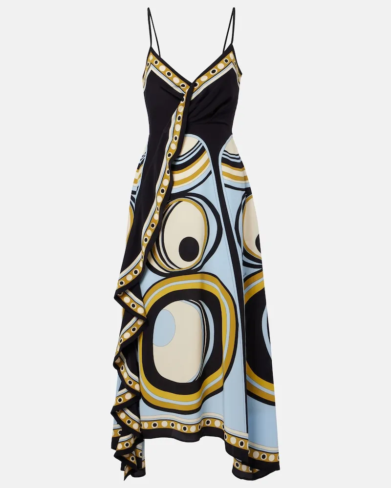 La DoubleJ Midikleid Turnaround aus Crêpe de Chine aus Seide Multicolor