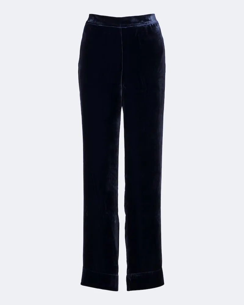 ASCENO Weite Hose London aus Samt Blau