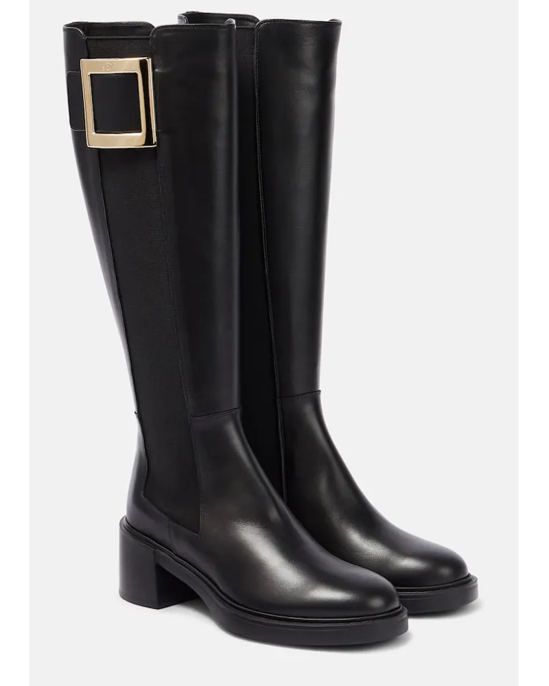 Roger Vivier Chelsea Boots Viv' Ranger aus Leder Schwarz