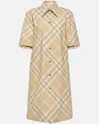 Burberry Hemdblusenkleid  Check aus Baumwolle Beige