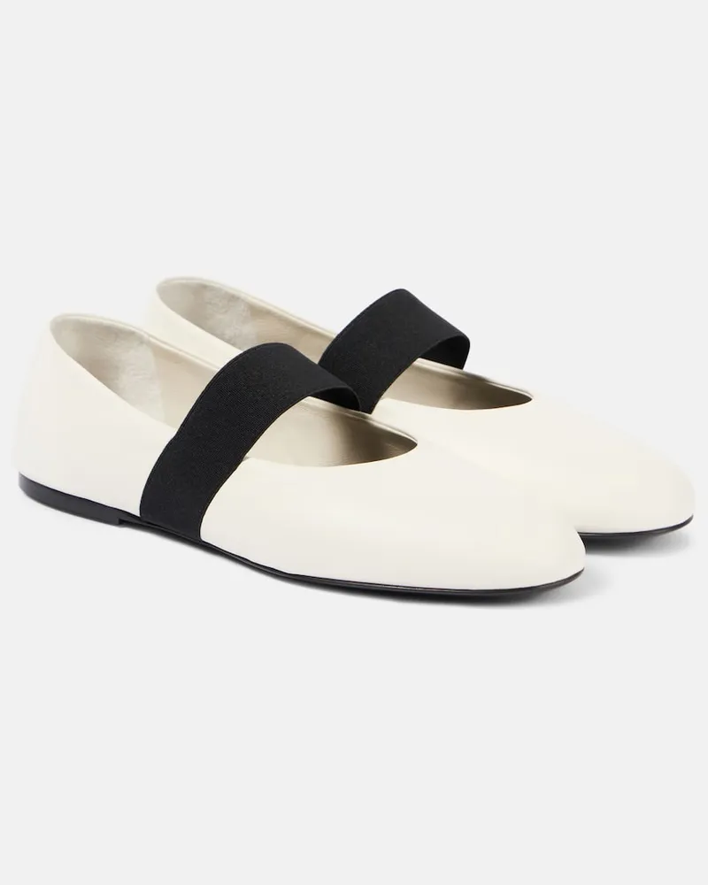 Co Ballerinas aus Leder Weiß