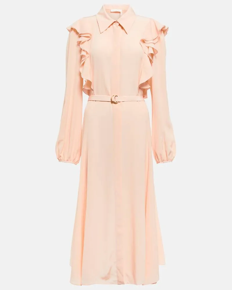 Chloé Chloé Hemdblusenkleid aus Seide Pink