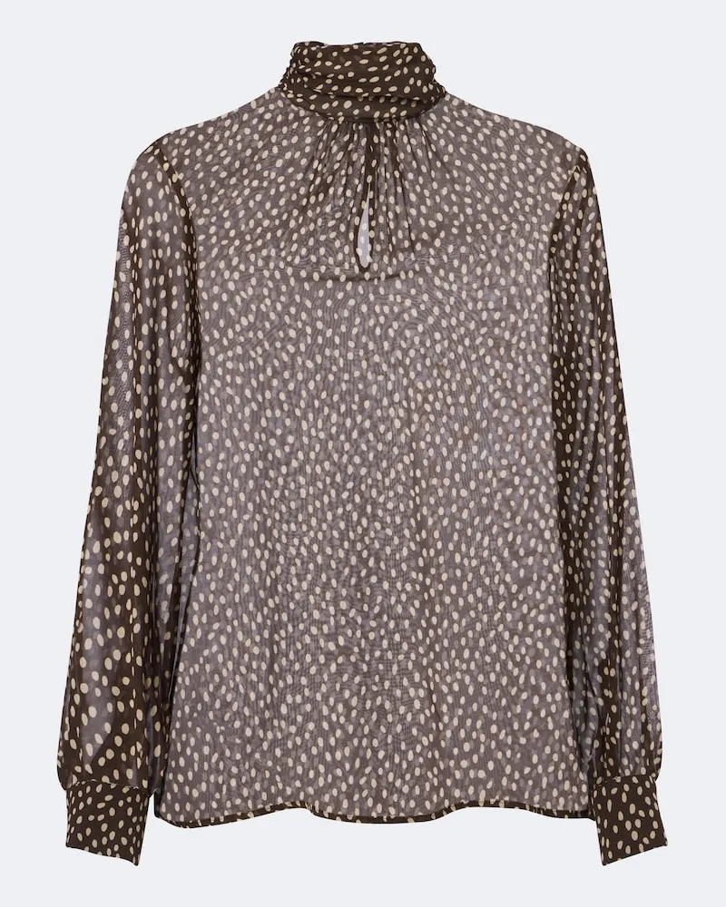 Nili Lotan Bluse Remie aus Seidenchiffon Braun